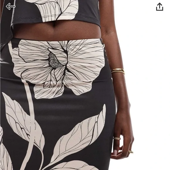 NWOT - ASOS DESIGN - Slinky Assymetric Top and Maxi Skirt Set - M - Picture 2 of 10